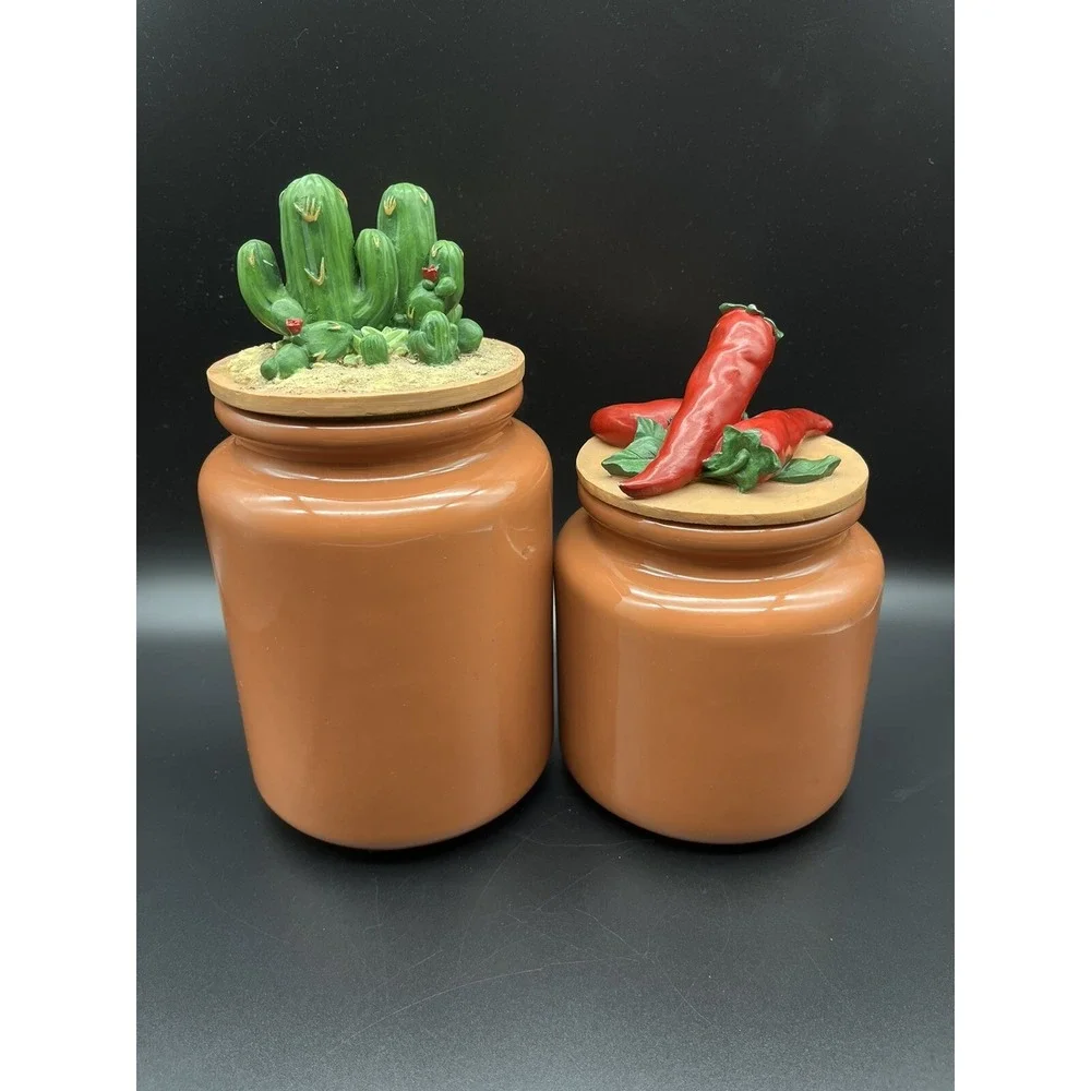 Clay Art cactus canister
